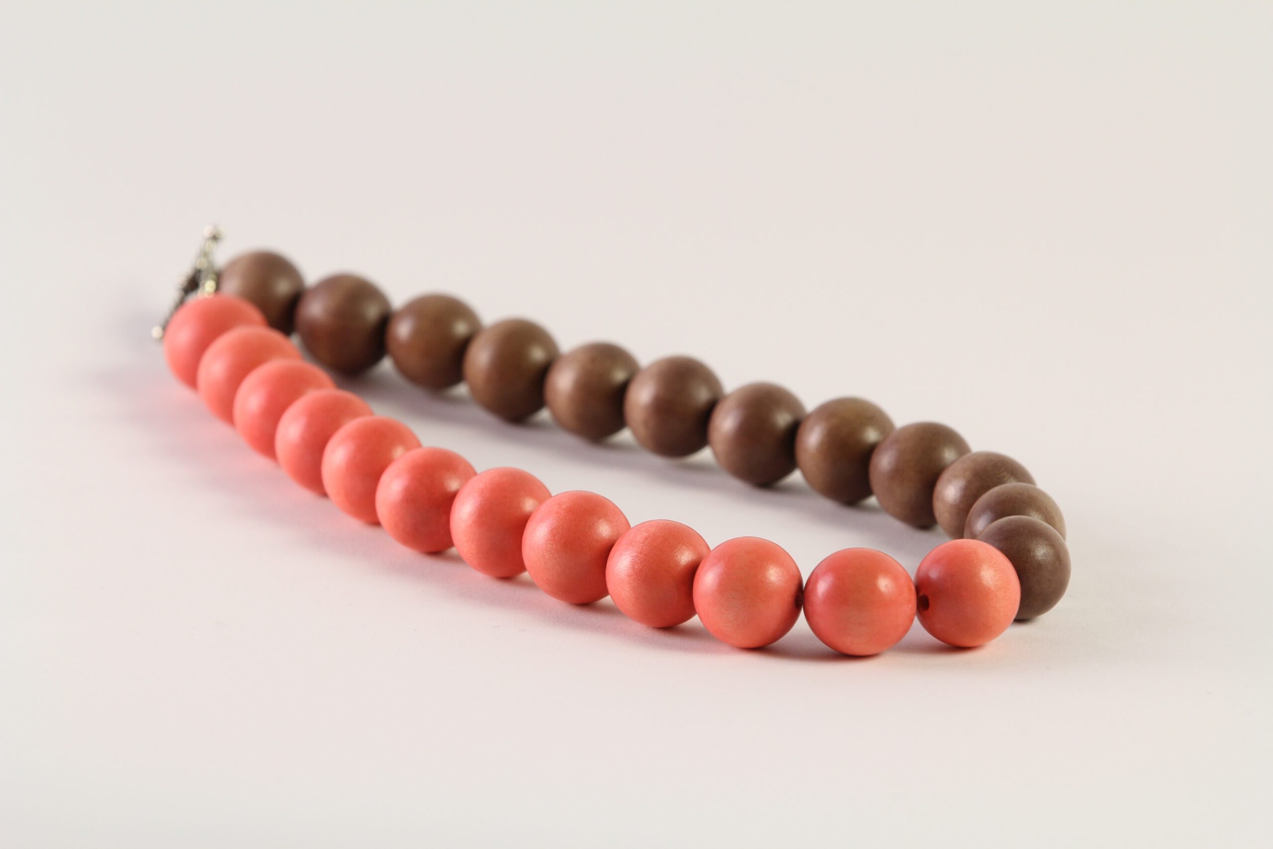 Orange-Brown Wood Necklace 2