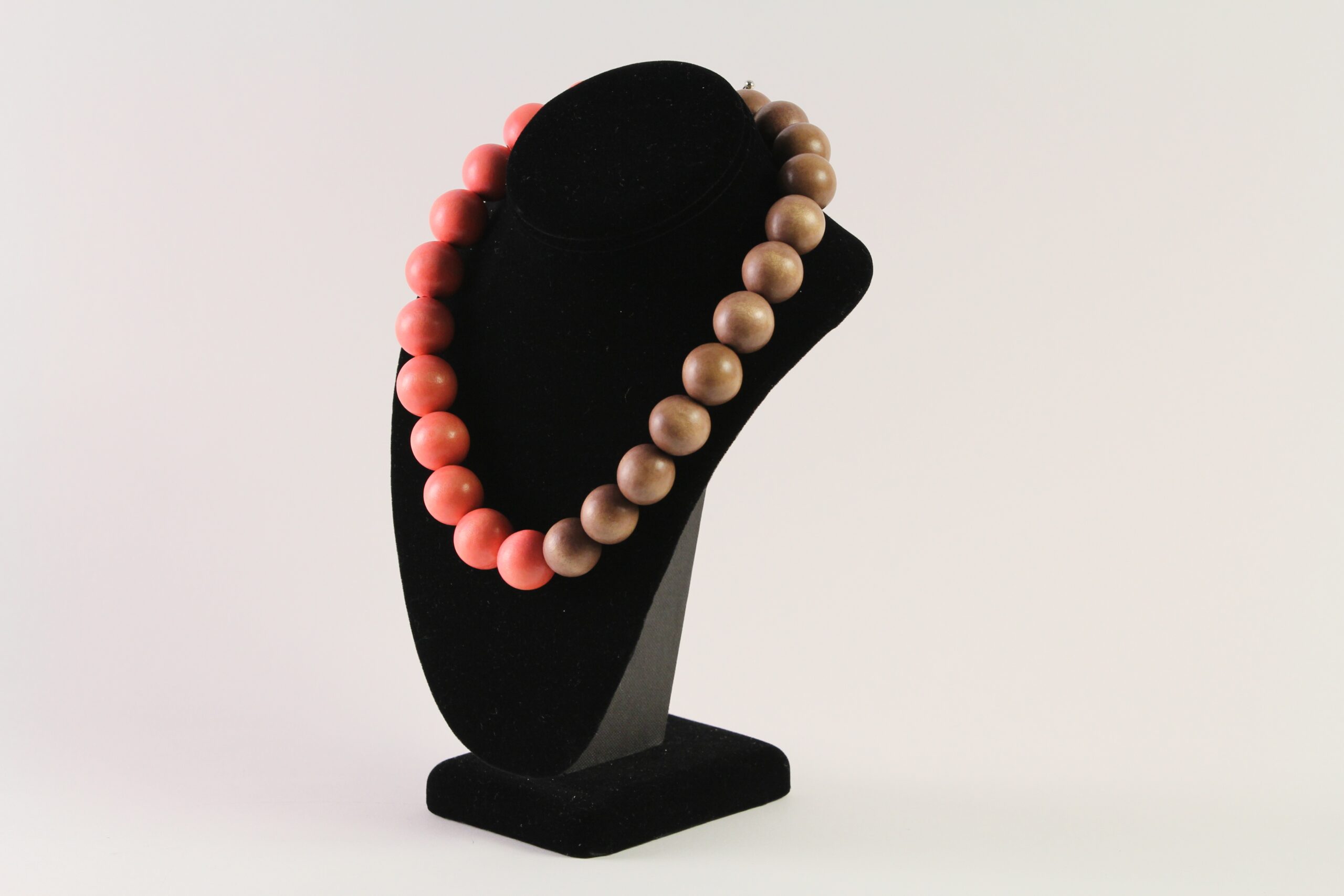 Orange-Brown Wood Necklace