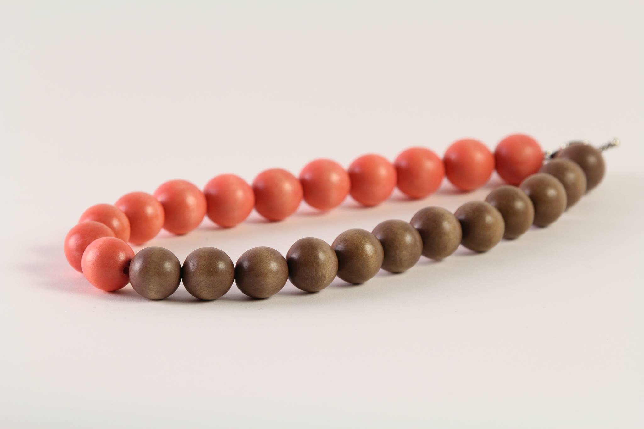 Orange-Brown Wood Necklace